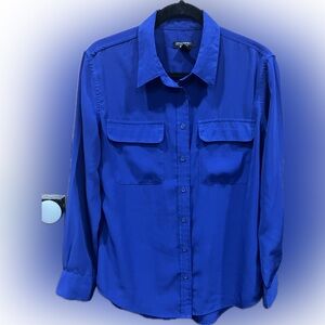 Central Park West NY Cobalt Blue Button-Up Shirt